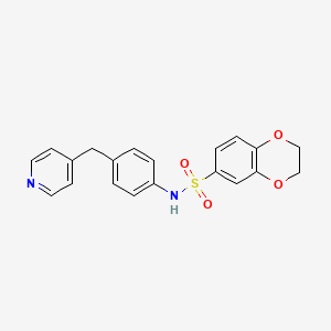 molecular formula C20H18N2O4S B4525449 N-[4-(4-pyridinylmethyl)phenyl]-2,3-dihydro-1,4-benzodioxine-6-sulfonamide 