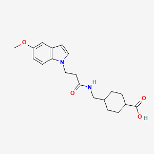 molecular formula C20H26N2O4 B4525481 4-({[3-(5-methoxy-1H-indol-1-yl)propanoyl]amino}methyl)cyclohexanecarboxylic acid 