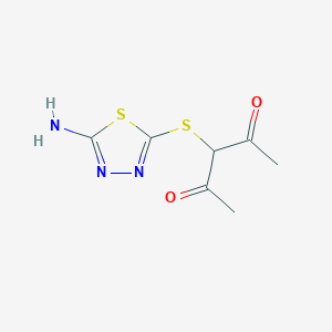 3-[(5-amino-1,3,4-thiadiazol-2-yl)thio]-2,4-pentanedione