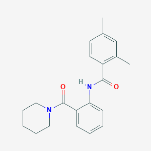 molecular formula C21H24N2O2 B4525502 2,4-dimethyl-N-[2-(1-piperidinylcarbonyl)phenyl]benzamide 