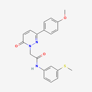 molecular formula C20H19N3O3S B4525537 2-(3-(4-methoxyphenyl)-6-oxopyridazin-1(6H)-yl)-N-(3-(methylthio)phenyl)acetamide 