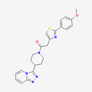 molecular formula C23H23N5O2S B4525538 2-[2-(4-Methoxyphenyl)-1,3-thiazol-4-yl]-1-[4-([1,2,4]triazolo[4,3-a]pyridin-3-yl)piperidin-1-yl]ethanone 