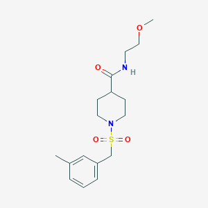 molecular formula C17H26N2O4S B4525549 N-(2-METHOXYETHYL)-1-[(3-METHYLPHENYL)METHANESULFONYL]PIPERIDINE-4-CARBOXAMIDE 