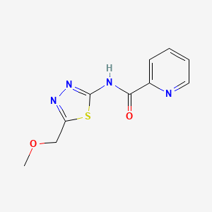 molecular formula C10H10N4O2S B4525557 N-[(2E)-5-(methoxymethyl)-1,3,4-thiadiazol-2(3H)-ylidene]pyridine-2-carboxamide 