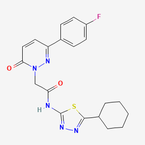 molecular formula C20H20FN5O2S B4525564 N-[(2E)-5-cyclohexyl-1,3,4-thiadiazol-2(3H)-ylidene]-2-[3-(4-fluorophenyl)-6-oxopyridazin-1(6H)-yl]acetamide 