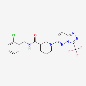 molecular formula C19H18ClF3N6O B4525571 N-(2-chlorobenzyl)-1-[3-(trifluoromethyl)[1,2,4]triazolo[4,3-b]pyridazin-6-yl]piperidine-3-carboxamide 