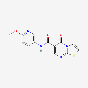 molecular formula C13H10N4O3S B4525585 N-(6-methoxypyridin-3-yl)-5-oxo-5H-[1,3]thiazolo[3,2-a]pyrimidine-6-carboxamide 