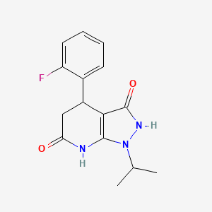 molecular formula C15H16FN3O2 B4525600 4-(2-fluorophenyl)-1-isopropyl-4,7-dihydro-1H-pyrazolo[3,4-b]pyridine-3,6(2H,5H)-dione 