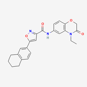 N-(4-ethyl-3-oxo-3,4-dihydro-2H-1,4-benzoxazin-6-yl)-5-(5,6,7,8-tetrahydronaphthalen-2-yl)-1,2-oxazole-3-carboxamide