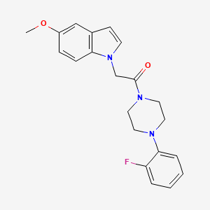 molecular formula C21H22FN3O2 B4525608 1-[4-(2-fluorophenyl)piperazin-1-yl]-2-(5-methoxy-1H-indol-1-yl)ethanone 