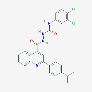 molecular formula C26H22Cl2N4O2 B452562 N-(3,4-dichlorophenyl)-2-{[2-(4-isopropylphenyl)-4-quinolinyl]carbonyl}hydrazinecarboxamide 