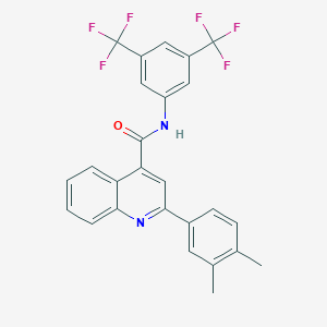molecular formula C26H18F6N2O B452564 N-[3,5-bis(trifluoromethyl)phenyl]-2-(3,4-dimethylphenyl)quinoline-4-carboxamide 