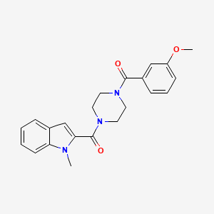 molecular formula C22H23N3O3 B4525640 2-[4-(3-methoxybenzoyl)piperazine-1-carbonyl]-1-methyl-1H-indole 