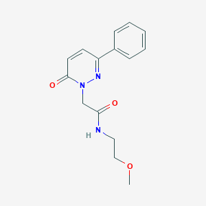 molecular formula C15H17N3O3 B4525666 N-(2-methoxyethyl)-2-(6-oxo-3-phenylpyridazin-1(6H)-yl)acetamide 