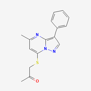 1-({5-Methyl-3-phenylpyrazolo[1,5-a]pyrimidin-7-yl}sulfanyl)propan-2-one