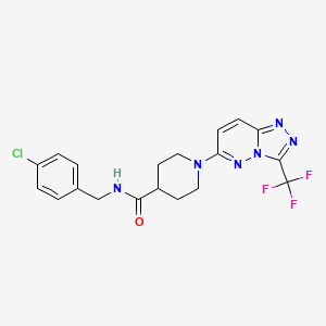 molecular formula C19H18ClF3N6O B4525700 N-(4-chlorobenzyl)-1-[3-(trifluoromethyl)[1,2,4]triazolo[4,3-b]pyridazin-6-yl]piperidine-4-carboxamide 