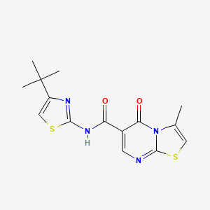 N-[(2Z)-4-tert-butyl-1,3-thiazol-2(3H)-ylidene]-3-methyl-5-oxo-5H-[1,3]thiazolo[3,2-a]pyrimidine-6-carboxamide