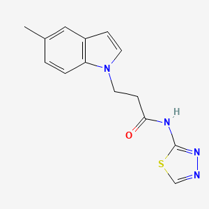 molecular formula C14H14N4OS B4525717 3-(5-methyl-1H-indol-1-yl)-N-(1,3,4-thiadiazol-2-yl)propanamide 