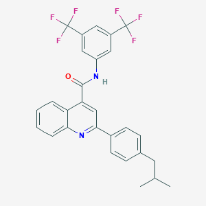 N-[3,5-bis(trifluoromethyl)phenyl]-2-[4-(2-methylpropyl)phenyl]quinoline-4-carboxamide