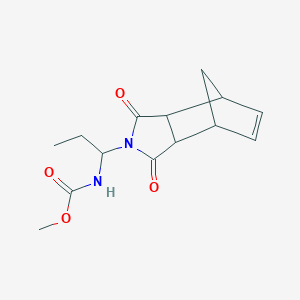 molecular formula C14H18N2O4 B4525770 methyl N-[1-(3,5-dioxo-4-azatricyclo[5.2.1.02,6]dec-8-en-4-yl)propyl]carbamate 