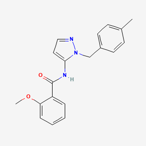 molecular formula C19H19N3O2 B4525778 2-METHOXY-N-{1-[(4-METHYLPHENYL)METHYL]-1H-PYRAZOL-5-YL}BENZAMIDE 