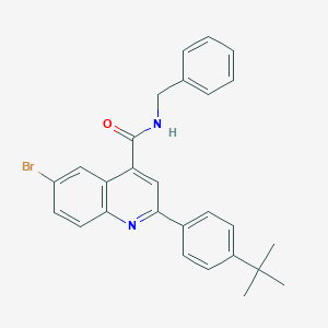 molecular formula C27H25BrN2O B452578 N-benzyl-6-bromo-2-(4-tert-butylphenyl)quinoline-4-carboxamide 