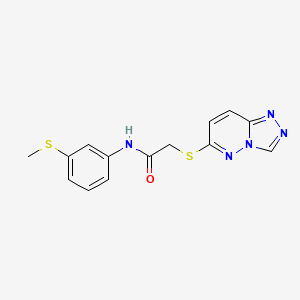 molecular formula C14H13N5OS2 B4525783 N-[3-(methylsulfanyl)phenyl]-2-([1,2,4]triazolo[4,3-b]pyridazin-6-ylsulfanyl)acetamide 