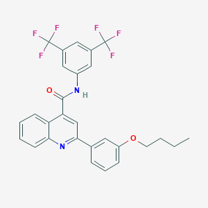 molecular formula C28H22F6N2O2 B452579 N-[3,5-bis(trifluoromethyl)phenyl]-2-(3-butoxyphenyl)quinoline-4-carboxamide 