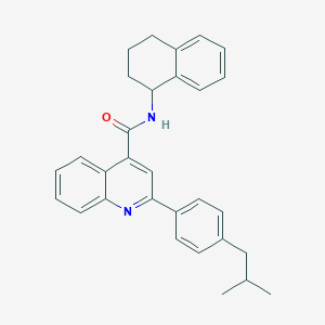 molecular formula C30H30N2O B452580 2-[4-(2-methylpropyl)phenyl]-N-(1,2,3,4-tetrahydronaphthalen-1-yl)quinoline-4-carboxamide 