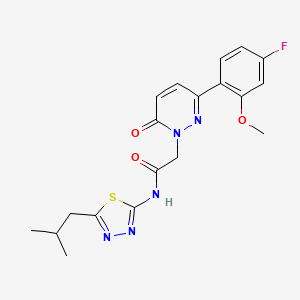 2-[3-(4-fluoro-2-methoxyphenyl)-6-oxopyridazin-1(6H)-yl]-N-[(2E)-5-(2-methylpropyl)-1,3,4-thiadiazol-2(3H)-ylidene]acetamide