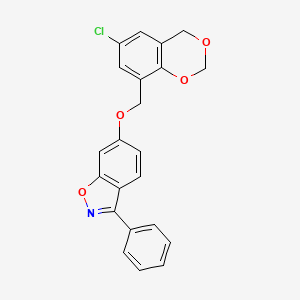 molecular formula C22H16ClNO4 B4525834 6-[(6-chloro-4H-1,3-benzodioxin-8-yl)methoxy]-3-phenyl-1,2-benzoxazole 