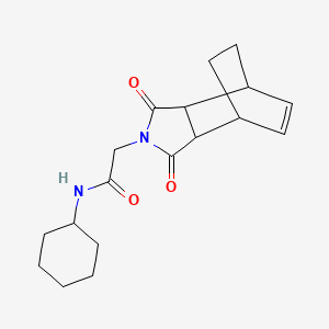 molecular formula C18H24N2O3 B4525880 N-cyclohexyl-2-(3,5-dioxo-4-azatricyclo[5.2.2.02,6]undec-8-en-4-yl)acetamide 