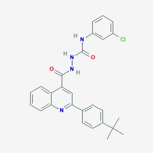 molecular formula C27H25ClN4O2 B452589 2-{[2-(4-tert-butylphenyl)-4-quinolinyl]carbonyl}-N-(3-chlorophenyl)hydrazinecarboxamide 