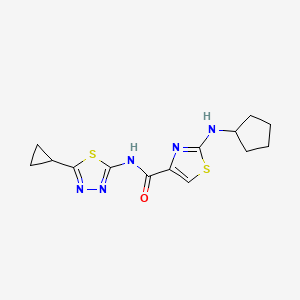 molecular formula C14H17N5OS2 B4525894 2-(cyclopentylamino)-N-[(2E)-5-cyclopropyl-1,3,4-thiadiazol-2(3H)-ylidene]-1,3-thiazole-4-carboxamide 