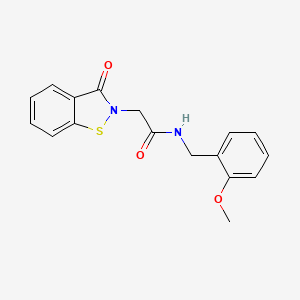 N-(2-methoxybenzyl)-2-(3-oxo-1,2-benzothiazol-2(3H)-yl)acetamide