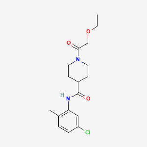 molecular formula C17H23ClN2O3 B4525942 N-(5-chloro-2-methylphenyl)-1-(ethoxyacetyl)piperidine-4-carboxamide 