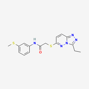 molecular formula C16H17N5OS2 B4525965 2-[(3-ethyl[1,2,4]triazolo[4,3-b]pyridazin-6-yl)sulfanyl]-N-[3-(methylsulfanyl)phenyl]acetamide 