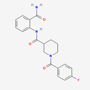 molecular formula C20H20FN3O3 B4525967 N-[2-(aminocarbonyl)phenyl]-1-(4-fluorobenzoyl)-3-piperidinecarboxamide 