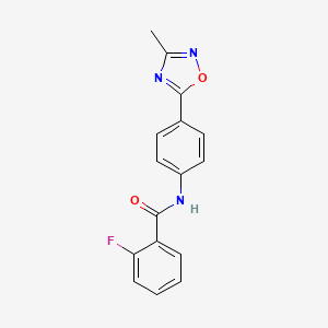 molecular formula C16H12FN3O2 B4525969 2-fluoro-N-[4-(3-methyl-1,2,4-oxadiazol-5-yl)phenyl]benzamide 