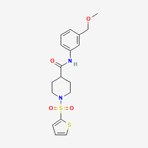 molecular formula C18H22N2O4S2 B4526000 N-[3-(methoxymethyl)phenyl]-1-(2-thienylsulfonyl)-4-piperidinecarboxamide 