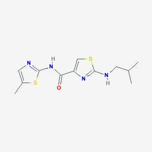 molecular formula C12H16N4OS2 B4526006 2-[(2-methylpropyl)amino]-N-(5-methyl-1,3-thiazol-2-yl)-1,3-thiazole-4-carboxamide 