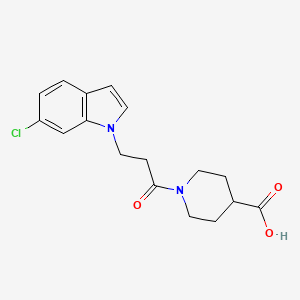 molecular formula C17H19ClN2O3 B4526016 1-(3-(6-chloro-1H-indol-1-yl)propanoyl)piperidine-4-carboxylic acid 