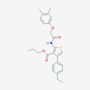 molecular formula C26H29NO4S B452602 Propyl 2-{[(3,4-dimethylphenoxy)acetyl]amino}-4-(4-ethylphenyl)-3-thiophenecarboxylate 