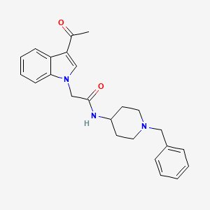 2-(3-acetyl-1H-indol-1-yl)-N-(1-benzylpiperidin-4-yl)acetamide