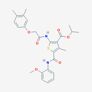 Isopropyl 2-{[(3,4-dimethylphenoxy)acetyl]amino}-5-[(2-methoxyanilino)carbonyl]-4-methyl-3-thiophenecarboxylate