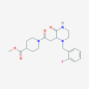 molecular formula C20H26FN3O4 B4526070 Methyl 1-[2-[1-[(2-fluorophenyl)methyl]-3-oxopiperazin-2-yl]acetyl]piperidine-4-carboxylate 