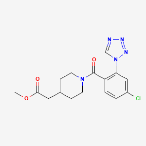 molecular formula C16H18ClN5O3 B4526094 methyl (1-{[4-chloro-2-(1H-tetrazol-1-yl)phenyl]carbonyl}piperidin-4-yl)acetate 