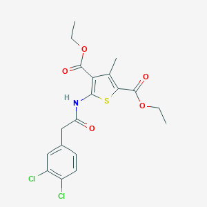 molecular formula C19H19Cl2NO5S B452612 Diethyl 5-{[(3,4-dichlorophenyl)acetyl]amino}-3-methyl-2,4-thiophenedicarboxylate 