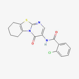 2-chloro-N-(4-oxo-6,7,8,9-tetrahydro-4H-pyrimido[2,1-b][1,3]benzothiazol-3-yl)benzamide