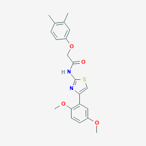 molecular formula C21H22N2O4S B452615 N-[4-(2,5-dimethoxyphenyl)-1,3-thiazol-2-yl]-2-(3,4-dimethylphenoxy)acetamide 